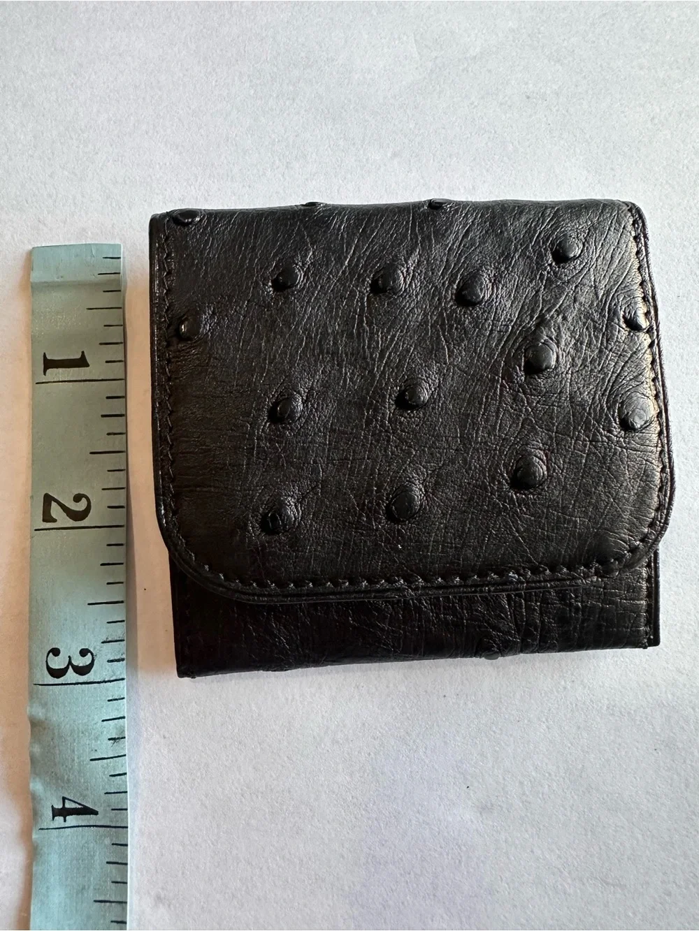 Ostrich NWT leather Mini Wallet Coins/Cash Unisex